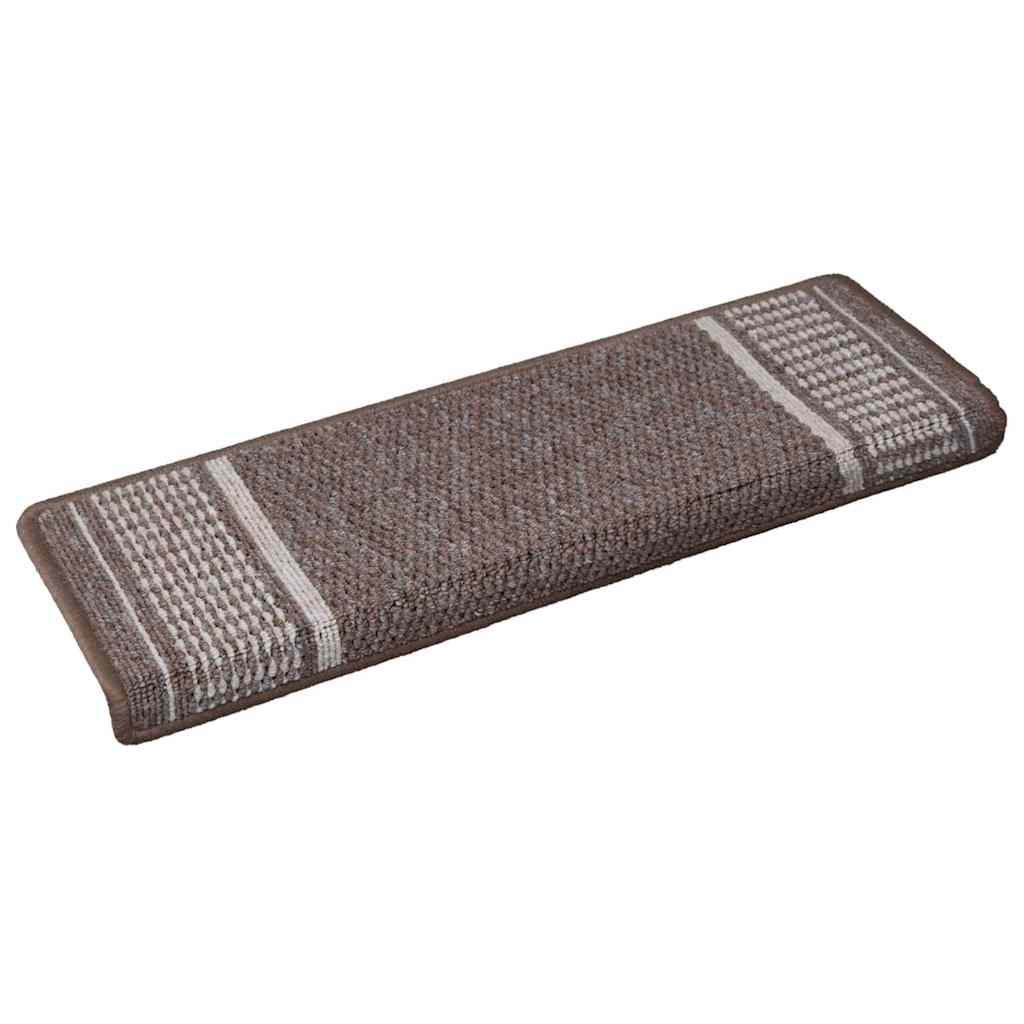 Vidaxx tapis d'escalier autocollants 15 pcs marron 65 x 21 x 4 cm