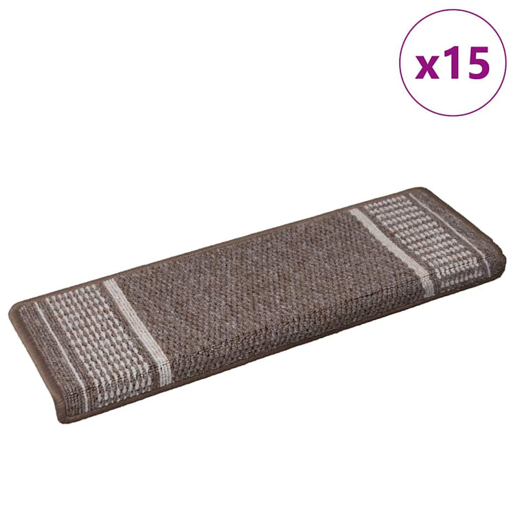 Vidaxx tapis d'escalier autocollants 15 pcs marron 65 x 21 x 4 cm