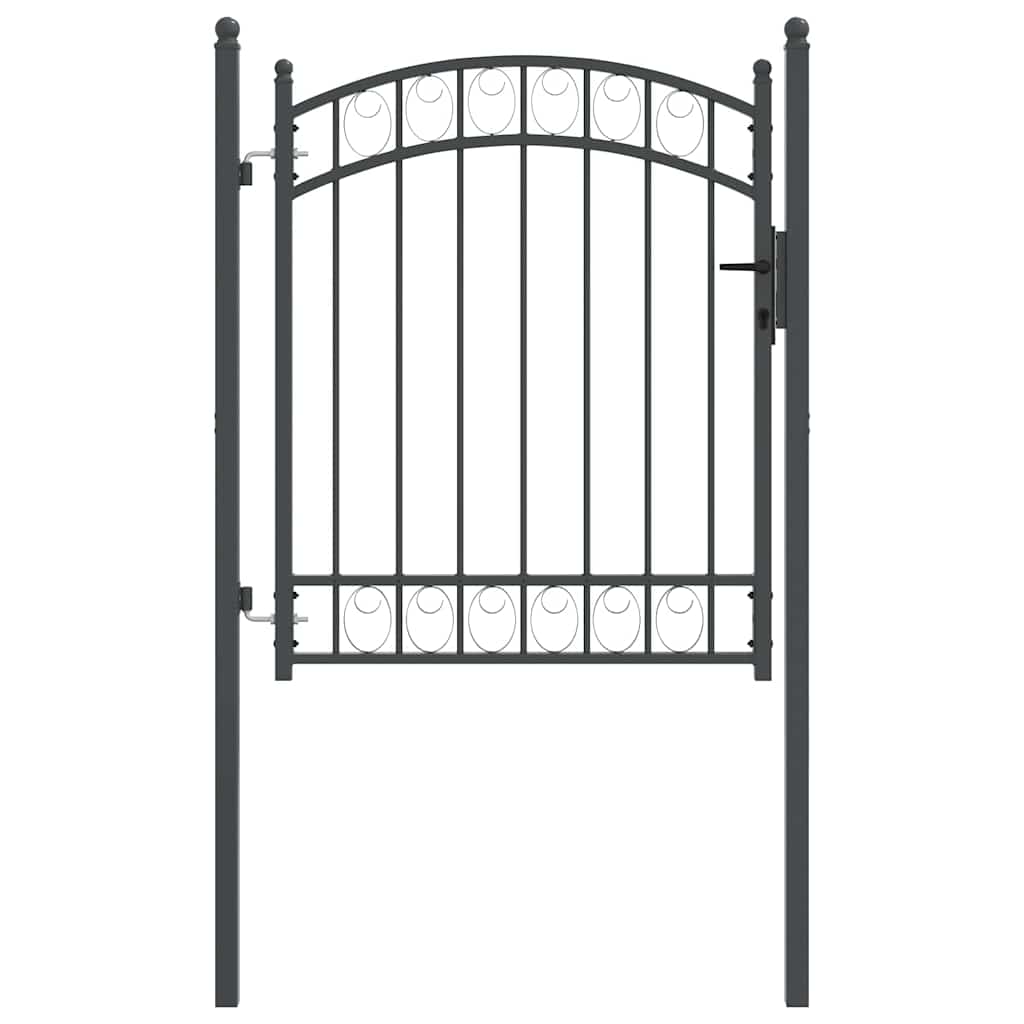 Portail de clôture Vidaxx avec serrure gris 150 x 100 cm en acier thermolaqué