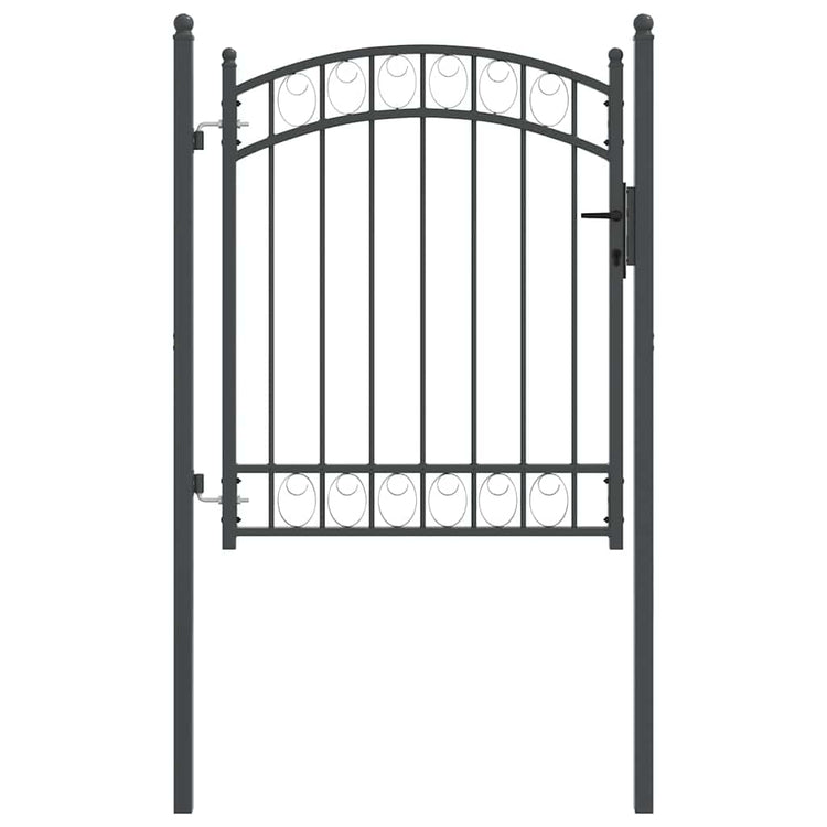 Portail de clôture Vidaxx avec serrure gris 150 x 100 cm en acier thermolaqué