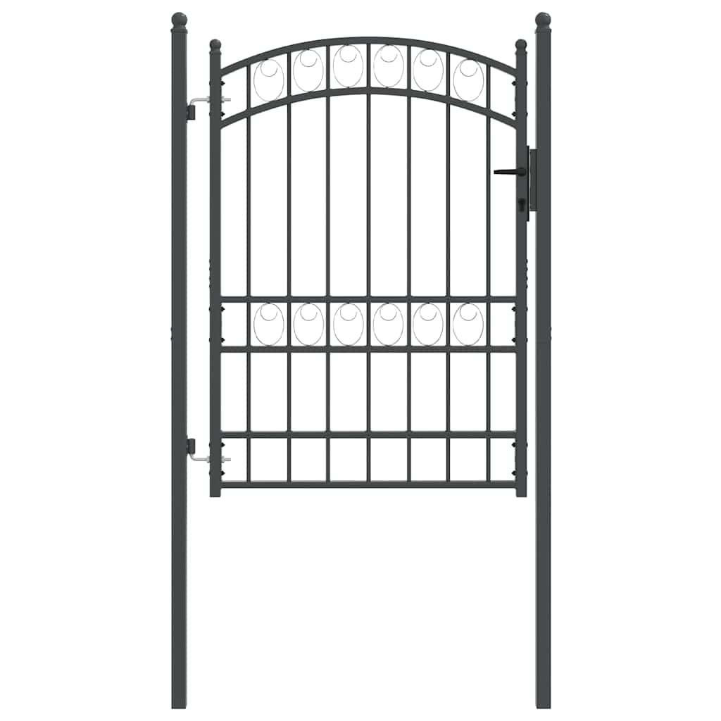 Portail de clôture Vidaxx avec serrure gris 170 x 100 cm en acier thermolaqué