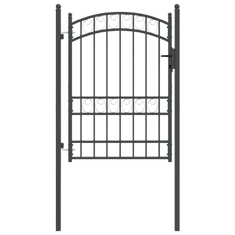 Portail de clôture Vidaxx avec serrure gris 170 x 100 cm en acier thermolaqué