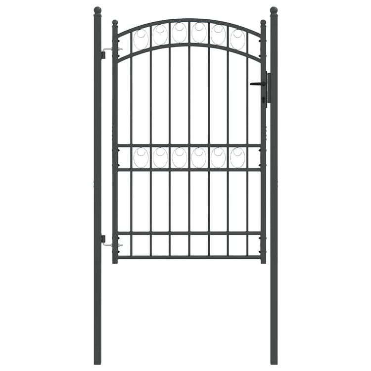 Portail de clôture Vidaxx avec serrure gris 200 x 100 cm en acier thermolaqué