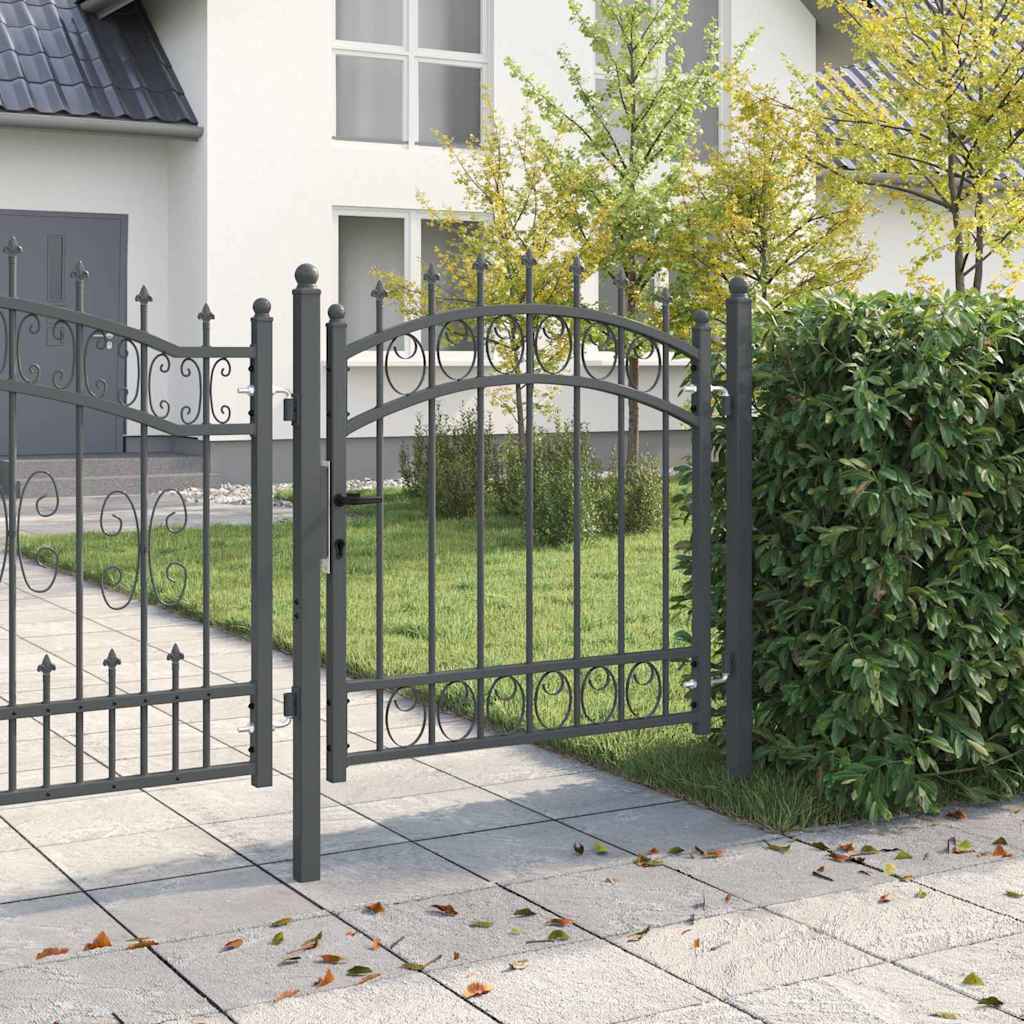 Vidaxx porte de clôture avec clous gris 100 x 100 cm en acier thermolaqué