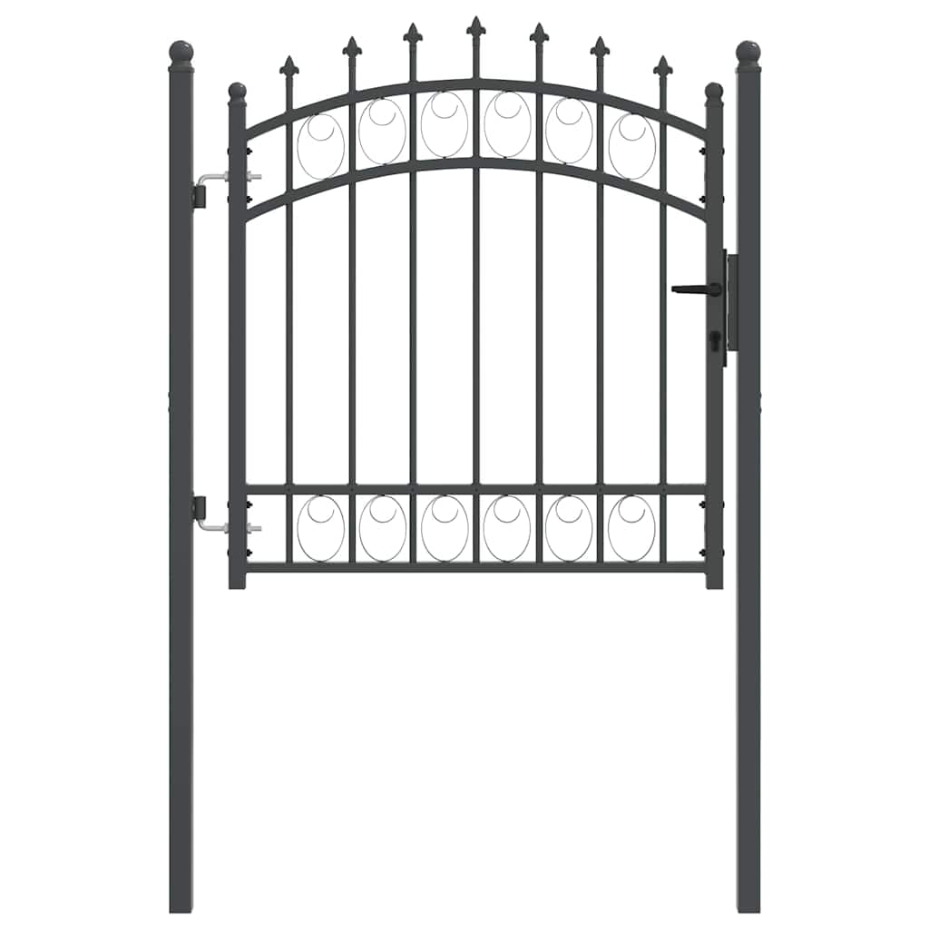 Vidaxx porte de clôture avec clous gris 100 x 100 cm en acier thermolaqué