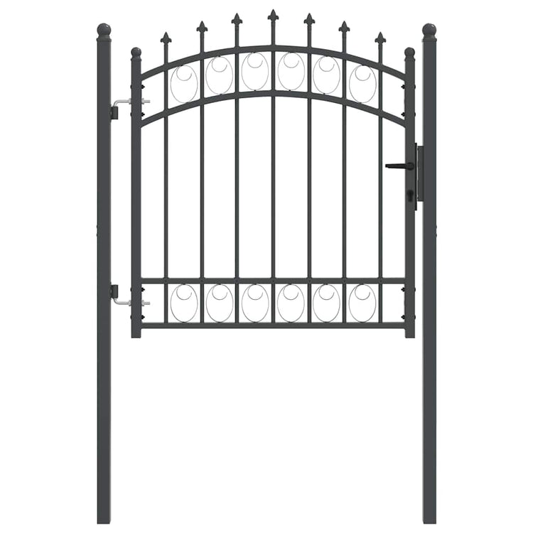 Vidaxx porte de clôture avec clous gris 100 x 100 cm en acier thermolaqué