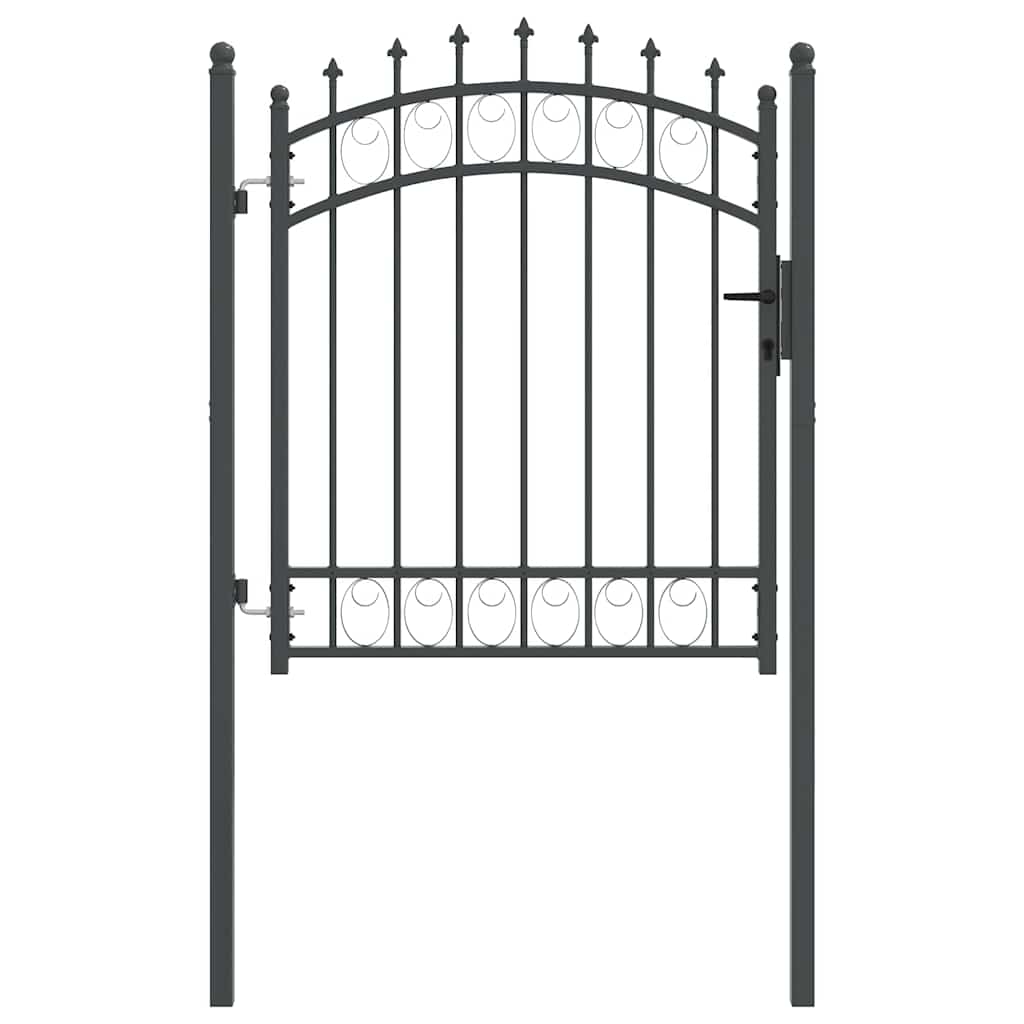 Vidaxx porte de clôture avec clous gris 125 x 100 cm en acier thermolaqué