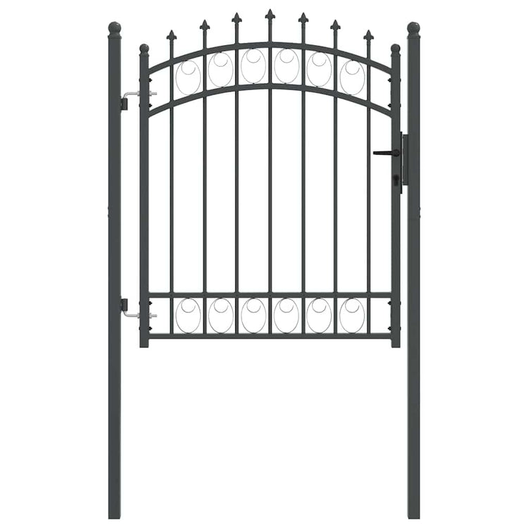Vidaxx porte de clôture avec clous gris 125 x 100 cm en acier thermolaqué