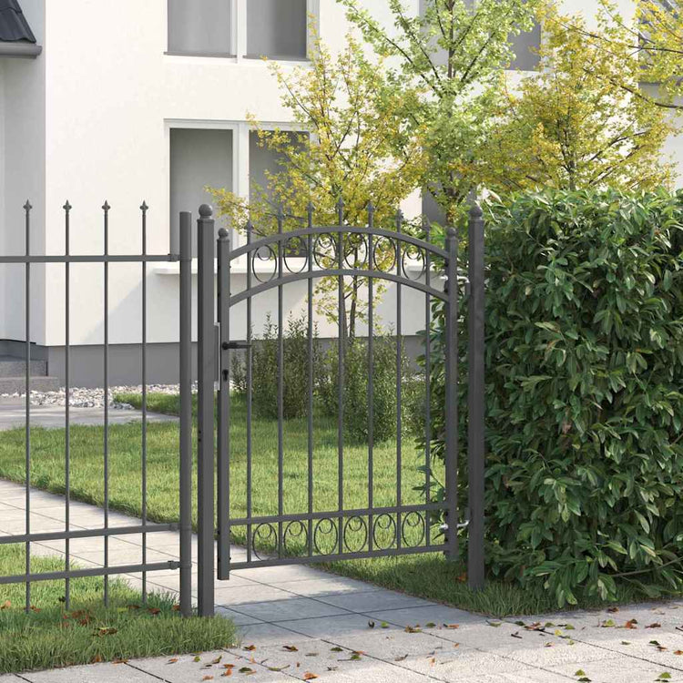 Vidaxx porte de clôture avec clous gris 150 x 100 cm en acier thermolaqué