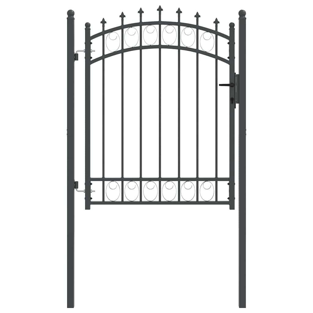 Vidaxx porte de clôture avec clous gris 150 x 100 cm en acier thermolaqué