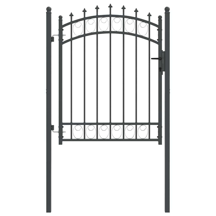 Vidaxx porte de clôture avec clous gris 150 x 100 cm en acier thermolaqué
