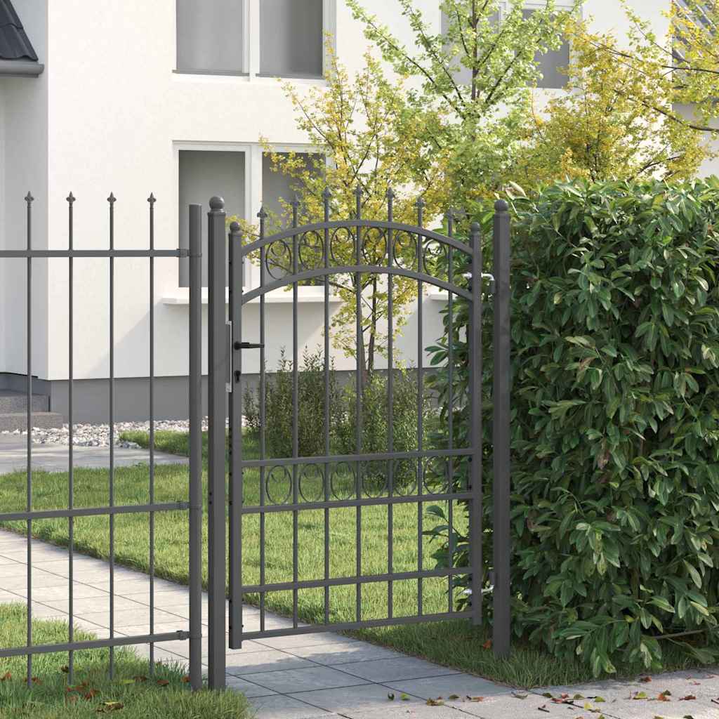 Vidaxx porte de clôture avec clous gris 170 x 100 cm acier thermolaqué