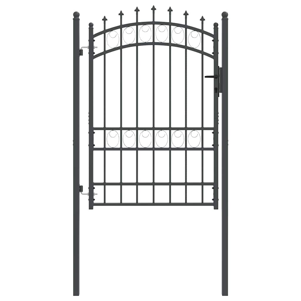 Vidaxx porte de clôture avec clous gris 170 x 100 cm acier thermolaqué