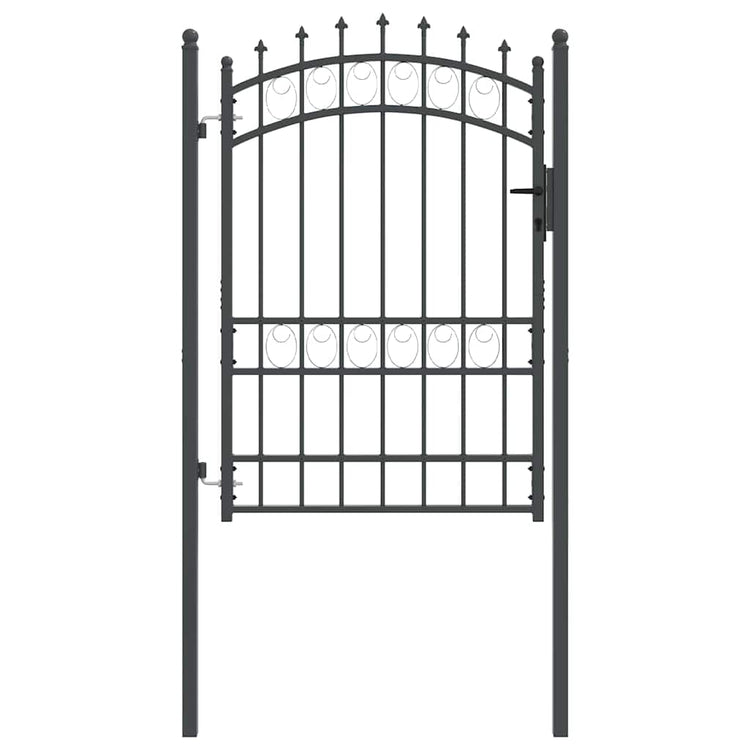 Vidaxx porte de clôture avec clous gris 170 x 100 cm acier thermolaqué