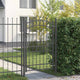 Vidaxx porte de clôture avec clous gris 200 x 100 cm en acier thermolaqué