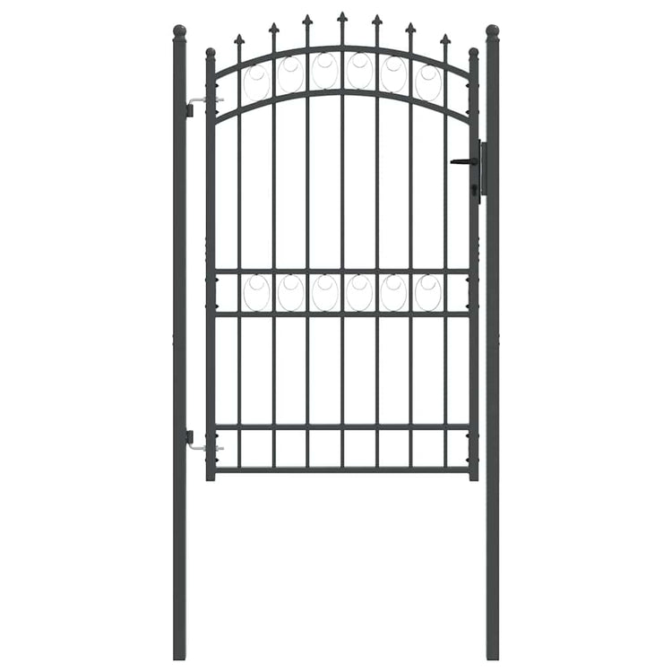 Vidaxx porte de clôture avec clous gris 200 x 100 cm en acier thermolaqué