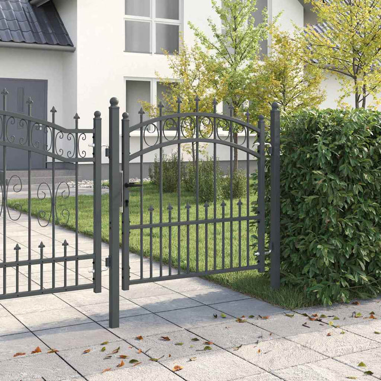 Vidaxx porte de clôture avec clous gris 100 x 100 cm en acier thermolaqué
