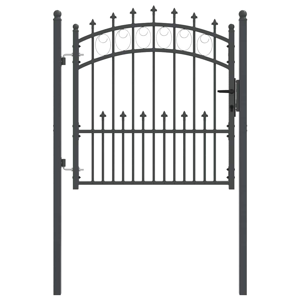 Vidaxx porte de clôture avec clous gris 100 x 100 cm en acier thermolaqué
