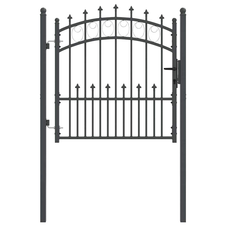 Vidaxx porte de clôture avec clous gris 100 x 100 cm en acier thermolaqué