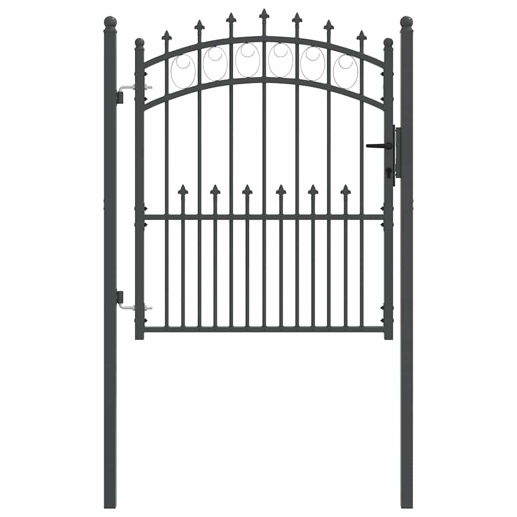 Vidaxx porte de clôture avec clous gris 125 x 100 cm en acier thermolaqué