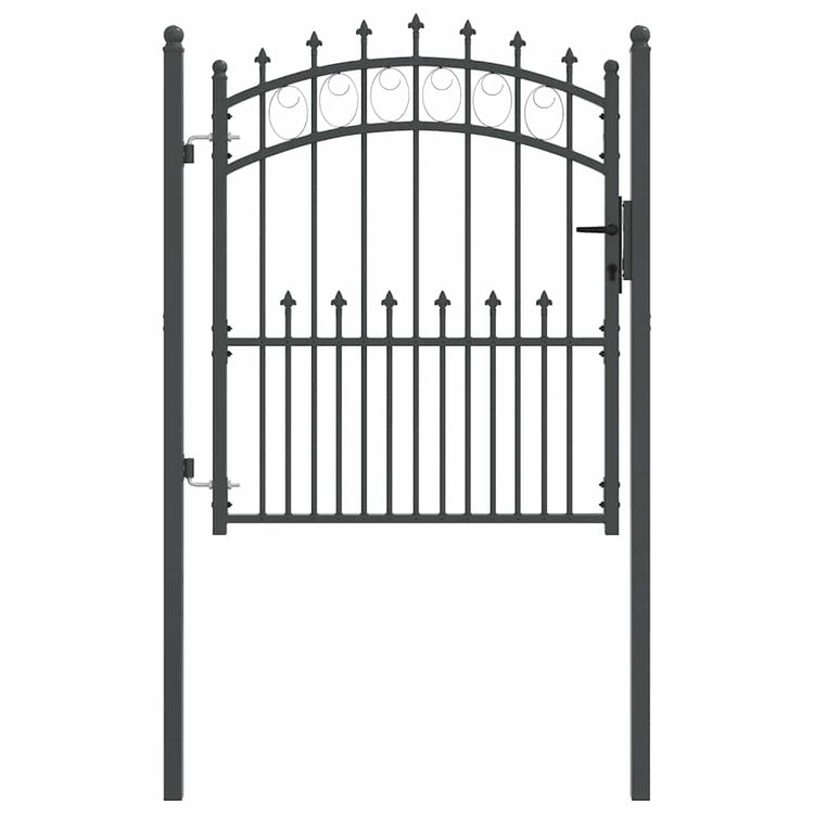 Vidaxx porte de clôture avec clous gris 125 x 100 cm en acier thermolaqué