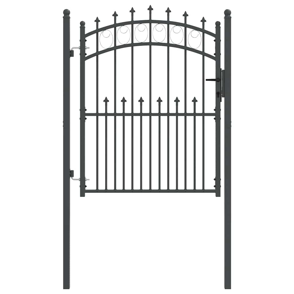 Vidaxx porte de clôture avec clous gris 150 x 100 cm en acier thermolaqué