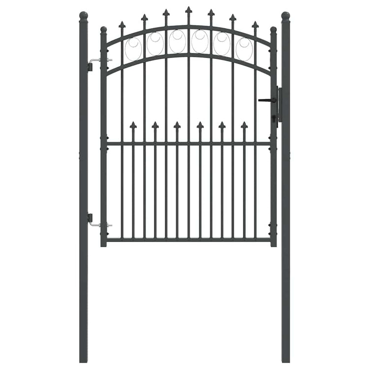 Vidaxx porte de clôture avec clous gris 150 x 100 cm en acier thermolaqué