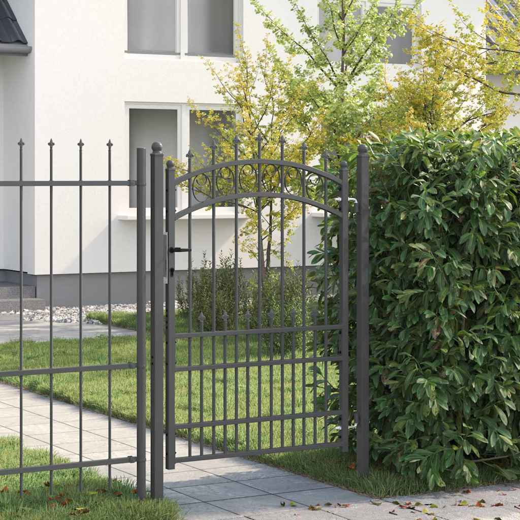 Vidaxx porte de clôture avec clous gris 170 x 100 cm acier thermolaqué