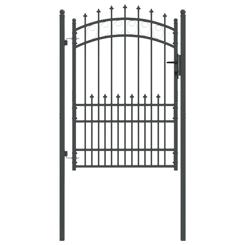 Vidaxx porte de clôture avec clous gris 170 x 100 cm acier thermolaqué