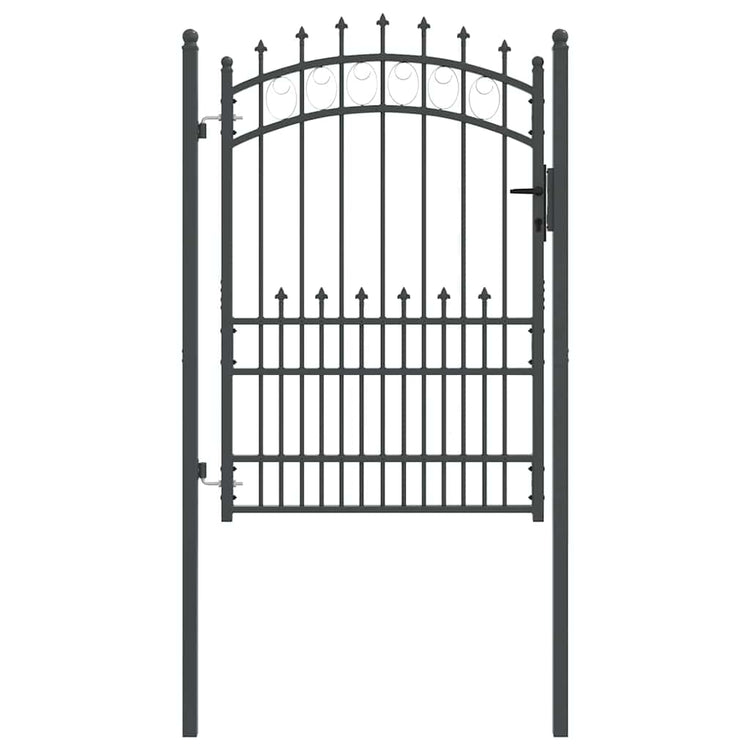 Vidaxx porte de clôture avec clous gris 170 x 100 cm acier thermolaqué