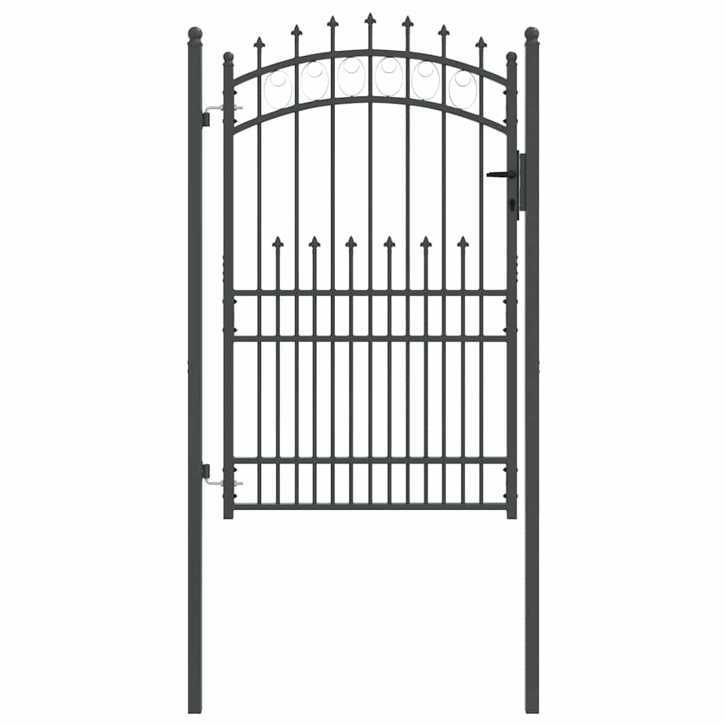 Vidaxx porte de clôture avec clous gris 200 x 100 cm en acier thermolaqué