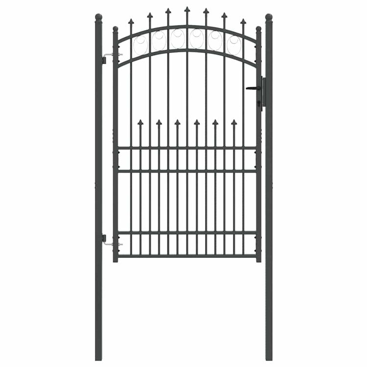 Vidaxx porte de clôture avec clous gris 200 x 100 cm en acier thermolaqué
