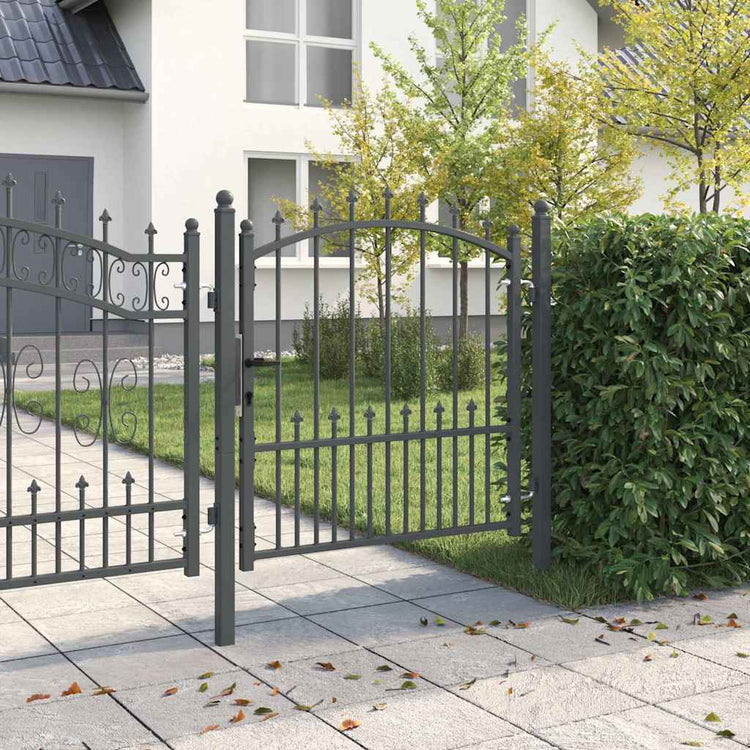 Vidaxx porte de clôture avec clous gris 100 x 100 cm en acier thermolaqué