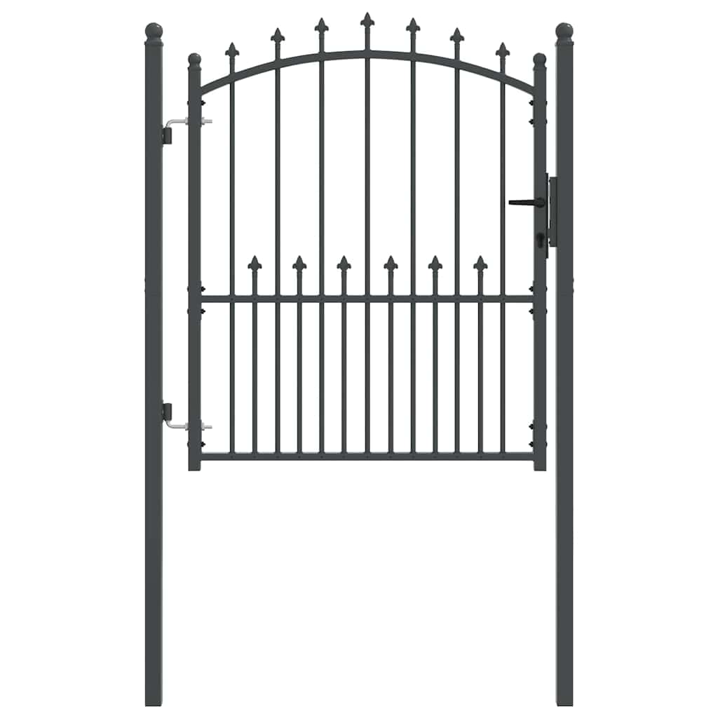 Vidaxx porte de clôture avec clous gris 125 x 100 cm en acier thermolaqué