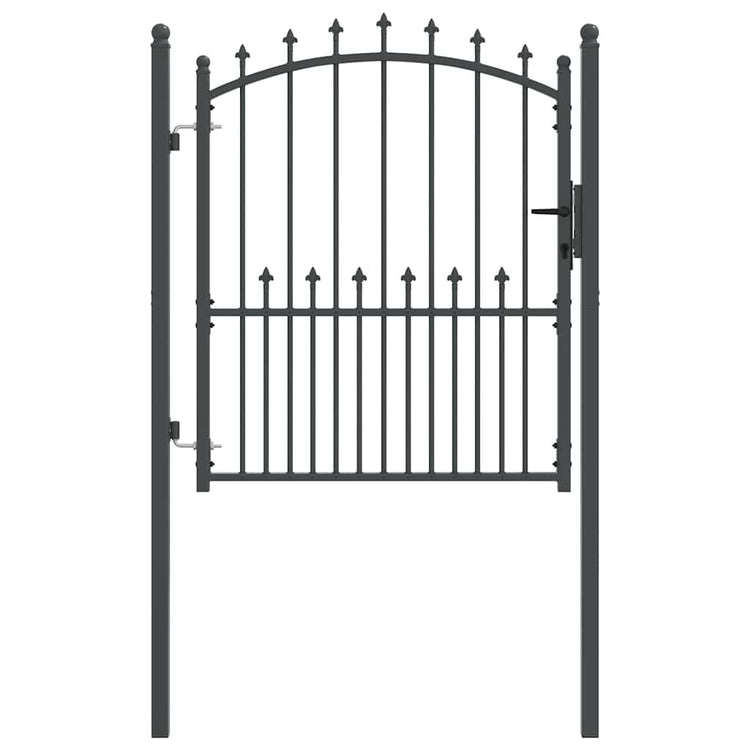 Vidaxx porte de clôture avec clous gris 125 x 100 cm en acier thermolaqué