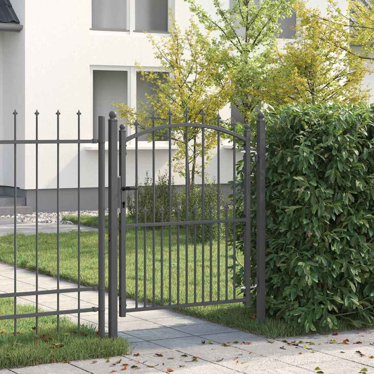 Vidaxx porte de clôture avec clous gris 150 x 100 cm en acier thermolaqué