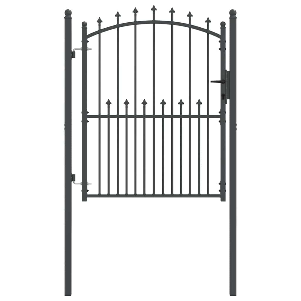 Vidaxx porte de clôture avec clous gris 150 x 100 cm en acier thermolaqué