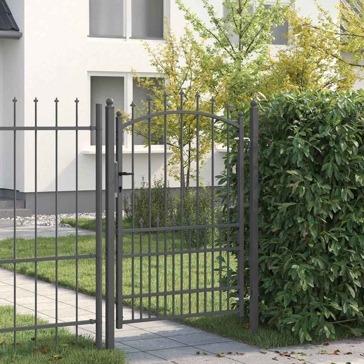 Vidaxx porte de clôture avec clous gris 170 x 100 cm acier thermolaqué