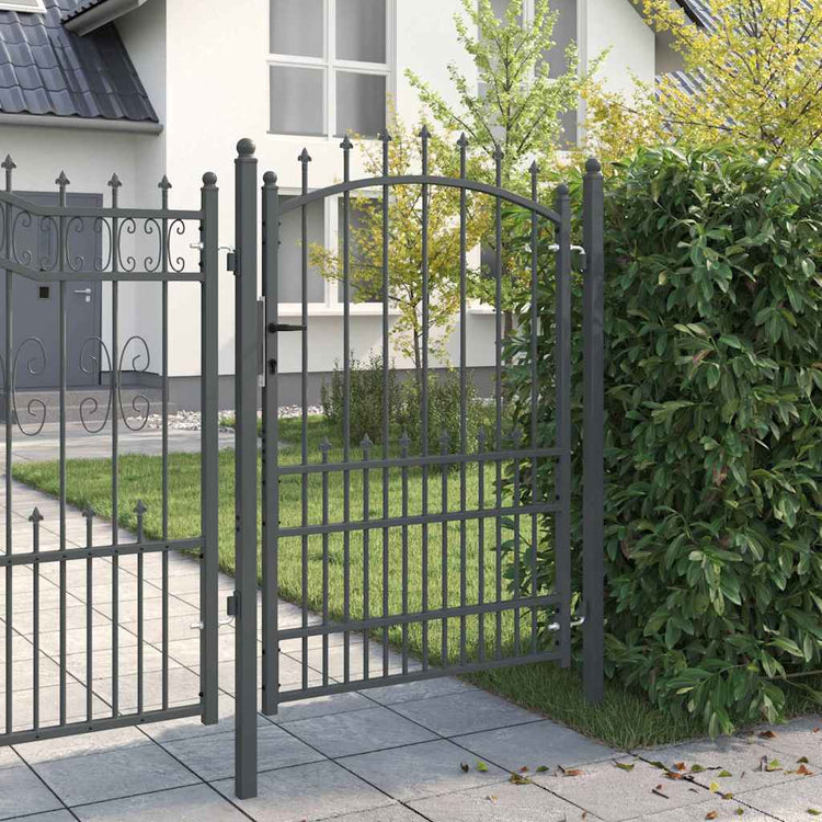 Vidaxx porte de clôture avec clous gris 170 x 100 cm acier thermolaqué