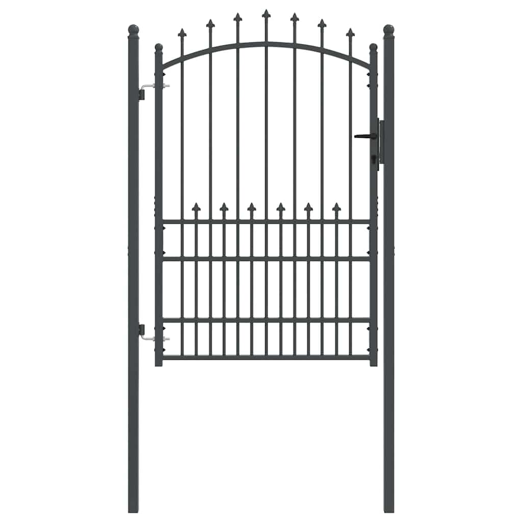 Vidaxx porte de clôture avec clous gris 170 x 100 cm acier thermolaqué