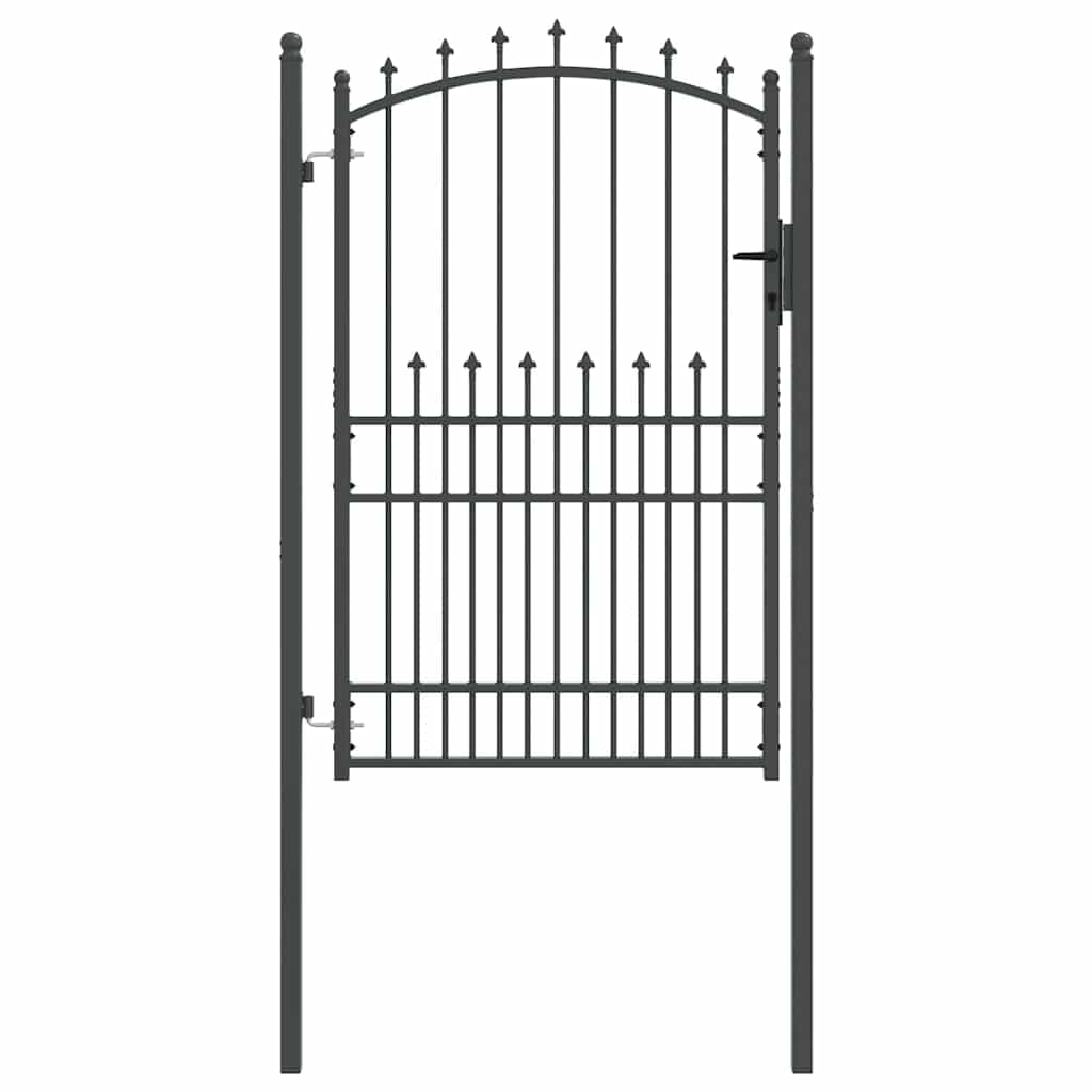 Vidaxx porte de clôture avec clous gris 200 x 100 cm en acier thermolaqué