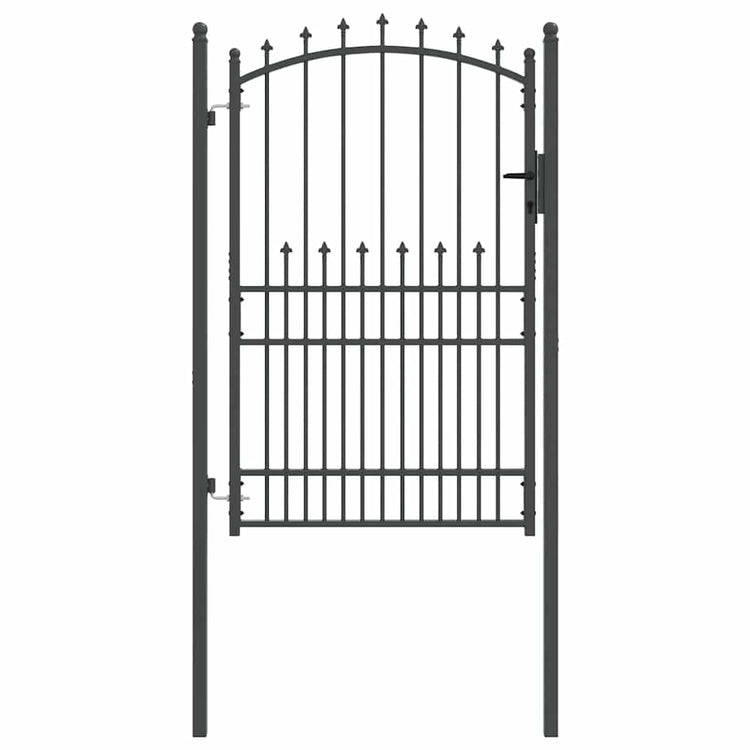 Vidaxx porte de clôture avec clous gris 200 x 100 cm en acier thermolaqué