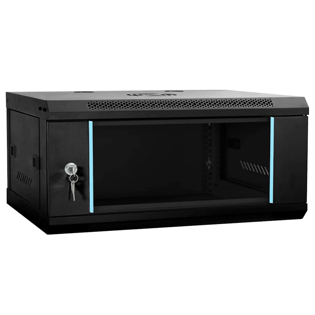 Vidaxxl armoire réseau avec rangement noir 60 x 35 x 28 cm acier