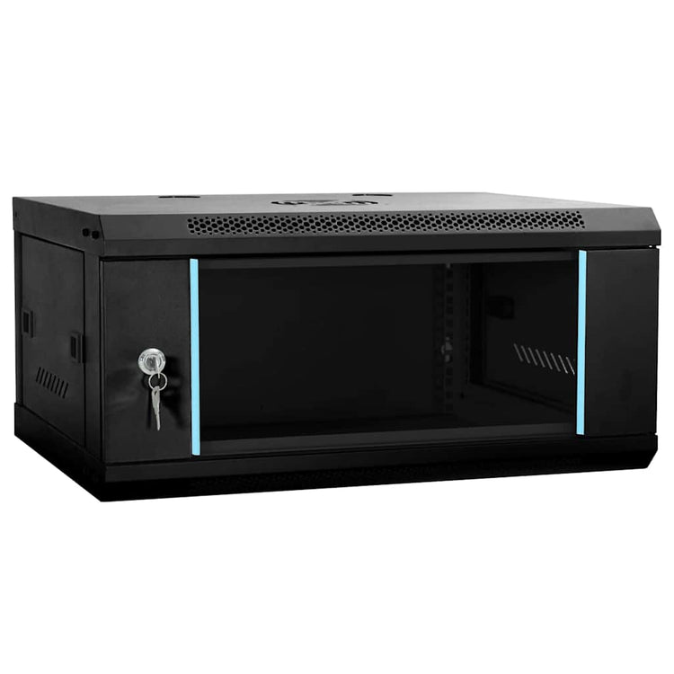 Vidaxxl armoire réseau avec rangement noir 60 x 35 x 28 cm acier