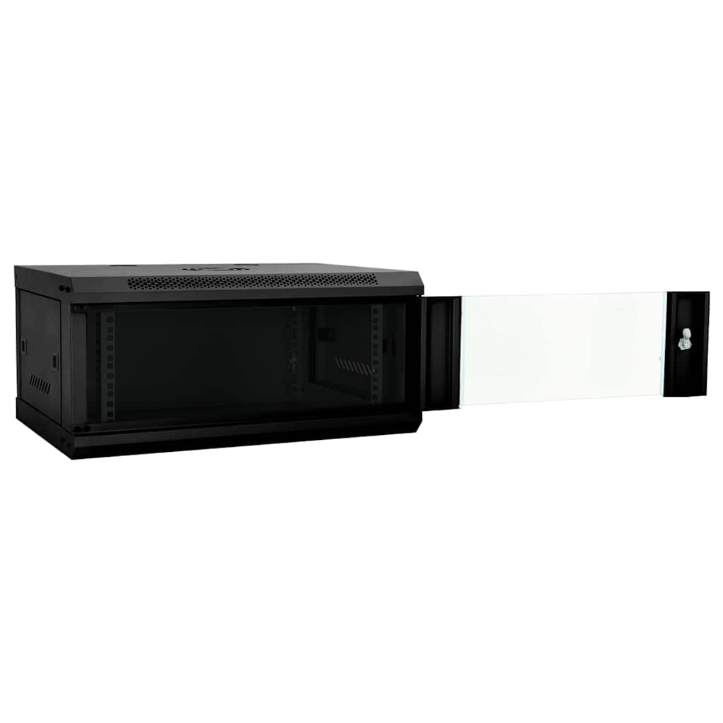 Vidaxxl armoire réseau avec rangement noir 60 x 35 x 28 cm acier