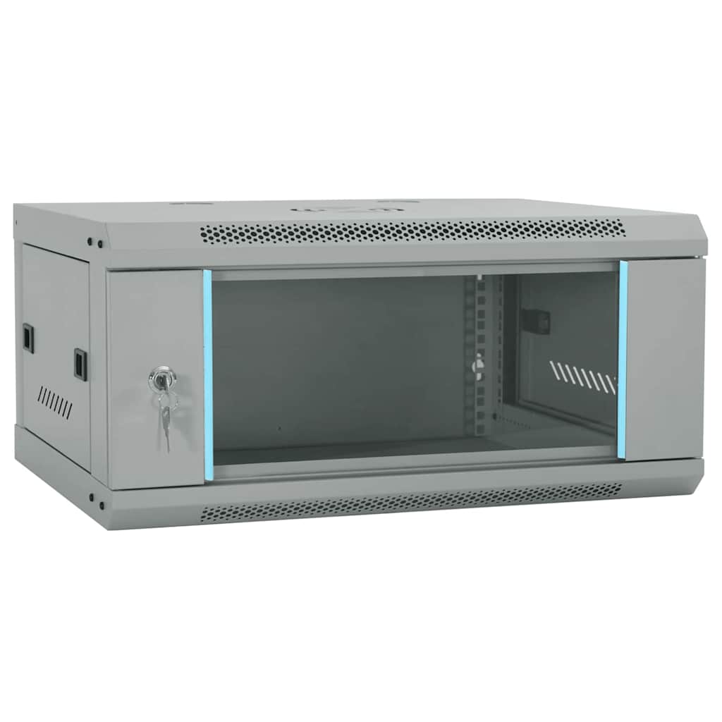 Vidaxxl armoire réseau avec rangement gris 60 x 35 x 28 cm acier