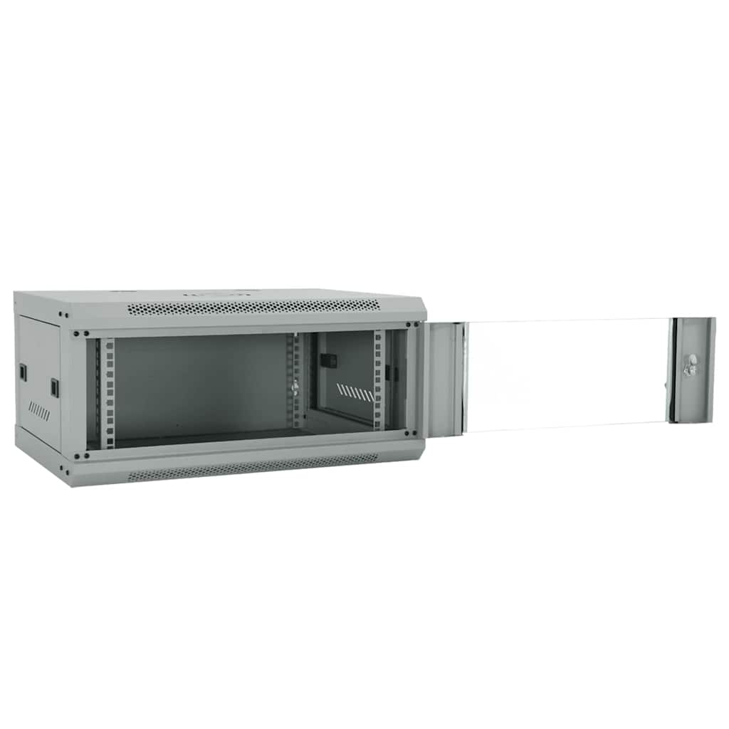 Vidaxxl armoire réseau avec rangement gris 60 x 35 x 28 cm acier