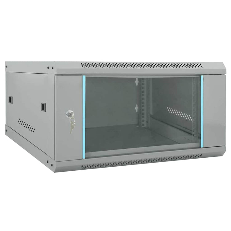 Vidaxxl armoire réseau avec rangement gris 60 x 60 x 35 cm acier