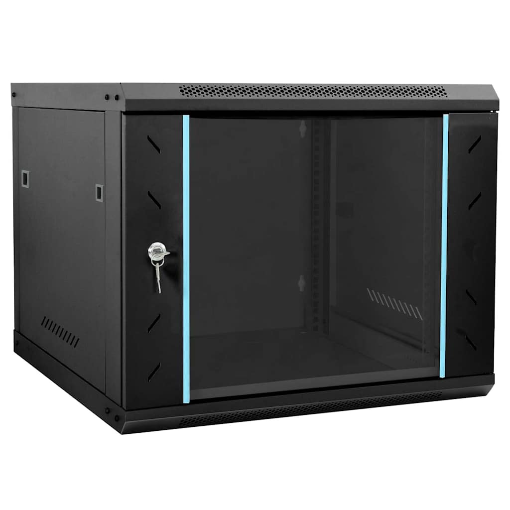 Vidaxxl armoire réseau avec rangement noir 60 x 60 x 50 cm acier