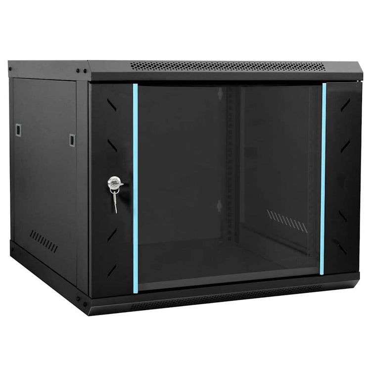 Vidaxxl armoire réseau avec rangement noir 60 x 60 x 50 cm acier